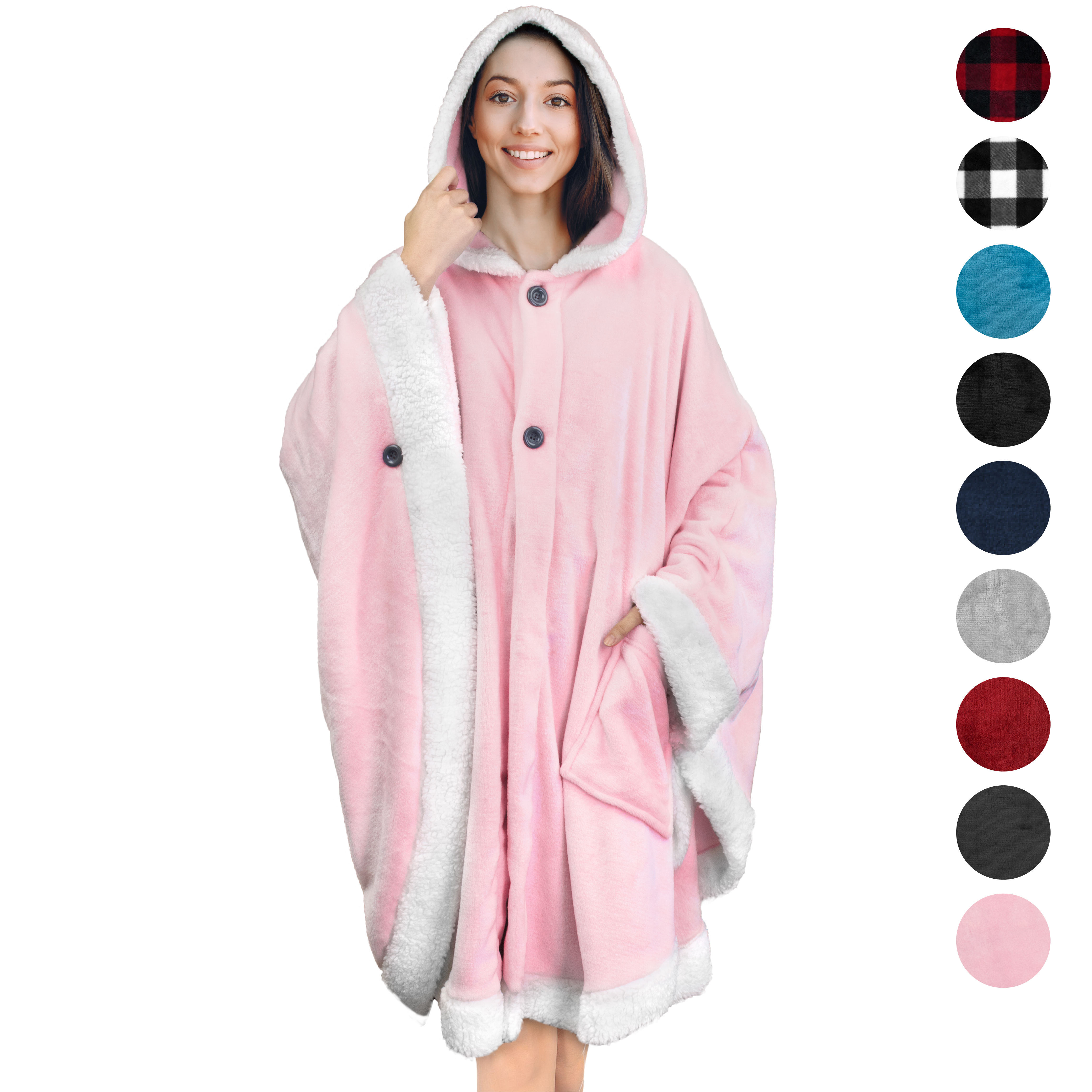 PAVILIA Angel Wrap Hooded Blanket | Throw Poncho Wrap with ...