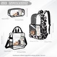 thumbnail image 4 of Kuiaobaty Chihuahua Print Clear Backpack Set for Girls Boys Dogs Cow Print Backpack and Lunch Bag Set with Bottler Holder See Through PVC Bookbag and Pencil Case for School, Black, 4 of 5