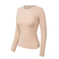 thumbnail image 3 of Made by Olivia Women's Solid Long Sleeve Crew Neck Fitted Ribbed Sweater Top, 3 of 7