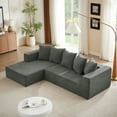 thumbnail image 3 of LShaped Chenille Sectional Sofa Set Minimalist Modular Design with Luxury Chenille Fabric Cloud Couch for Living Room, 3 of 7