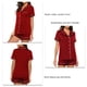 thumbnail image 5 of Conjunto de pijama sedoso de dos piezas, top de manga corta con pantalones cortos, cuello de muesca, ropa de dormir con botones, ropa de dormir para mujer, 5 of 6