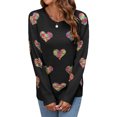 thumbnail image 4 of VISgogo, suéter de punto de manga larga para mujer, cuello redondo, patrón de corazones coloridos, prendas de punto holgadas, suéter de ganchillo informal para mujer VISgogo moda, 4 of 9