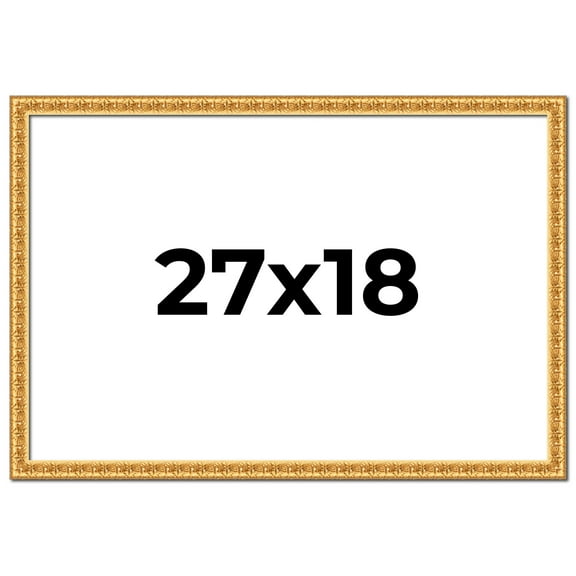 27x18 Frame Gold Real Wood Picture Frame Width 1 inches | Interior Frame Depth 0.5 inches | Edwina