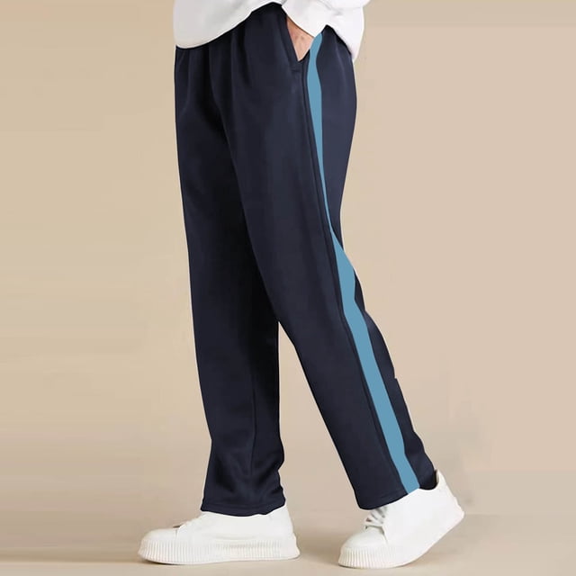 Odeerbi 8-18 Años Niños Niñas Entrenamiento Pantalones Deportivos Pantalones de Algodón de Pierna Ancha Color Sólido Ocio Correr Pantalones Con Bolsillo