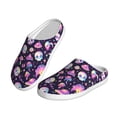 thumbnail image 2 of Haiem Skull mushroom space Print Women's Fuzzy Memory Foam House Slipper Cozy Home Footwear Non-slip Winter Slippers-42/43, 2 of 7