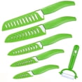 thumbnail image 6 of Ceramic Knives Set 5-Piece Kitchen Knifes with 6" Bread Knife, 6"Chef Knife, 5" Utility Knife,4" Fruit Knife and 3" Paring Knife,One Peeler, 6 of 8