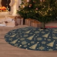 thumbnail image 6 of Sikiie Gold Snowflake Christmas Tree 30-48 inches {designName} Print Christmas Tree Skirt Snowman Xmas Tree Skirt with Edge Christmas Decorations for Holiday Party-48", 6 of 7