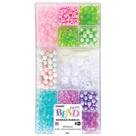 The Beadery 12 Compartment Bead Box-Mermaid Bubbles; 900 Beads
