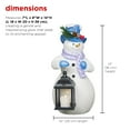 thumbnail image 6 of Alpine Corporation SKY562HH-S-TM Lavender Winter Snowman Holding Lantern Statue with Flashing Warm White LED Candle, 14” Tall, Indoor/Outdoor Holiday Decoration , Christmas Decoration, 6 of 11