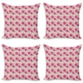 thumbnail image 1 of Tropical Throw Pillow Cushion Case Pack of 4, Pastel Hibiscus Petals Exotic Bouquets Blooms Paradise Beach Plants, Modern Accent Double-Sided Print, 4 Sizes, Magenta Peach Fern Green, by Ambesonne, 1 of 2