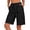 Black, variant on Womens Cargo Wide Leg Shorts Elastic Waist Drawstring Buttons with Pockets Casual Workout Hiking Khaki M