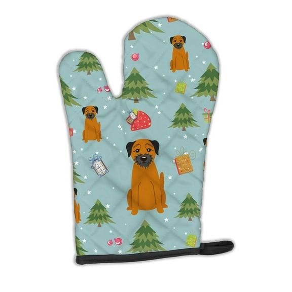 Christmas Border Terrier Oven Mitt