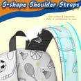 thumbnail image 5 of Football and Tennisball White Pattern 17" Waterproof Oxford School Backpacks for Teens, S-Shape Padded Straps, for School, Travel, Hiking, Camping, 5 of 5