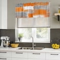 thumbnail image 4 of Orange Grey Curtain Valances for Windows, Kitchen Valance Window Treatments Panel 2 Pack, Modern White Mottled Graffiti Art Painting Rod Pocket Short Curtains for Bathroom Bedroom 42 x 12 Inch, 4 of 8