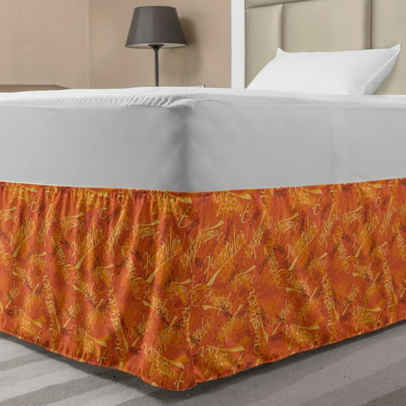 Ambesonne Multi-color Wrap Around and Gathered Microfiber Bed Skirt, Twin