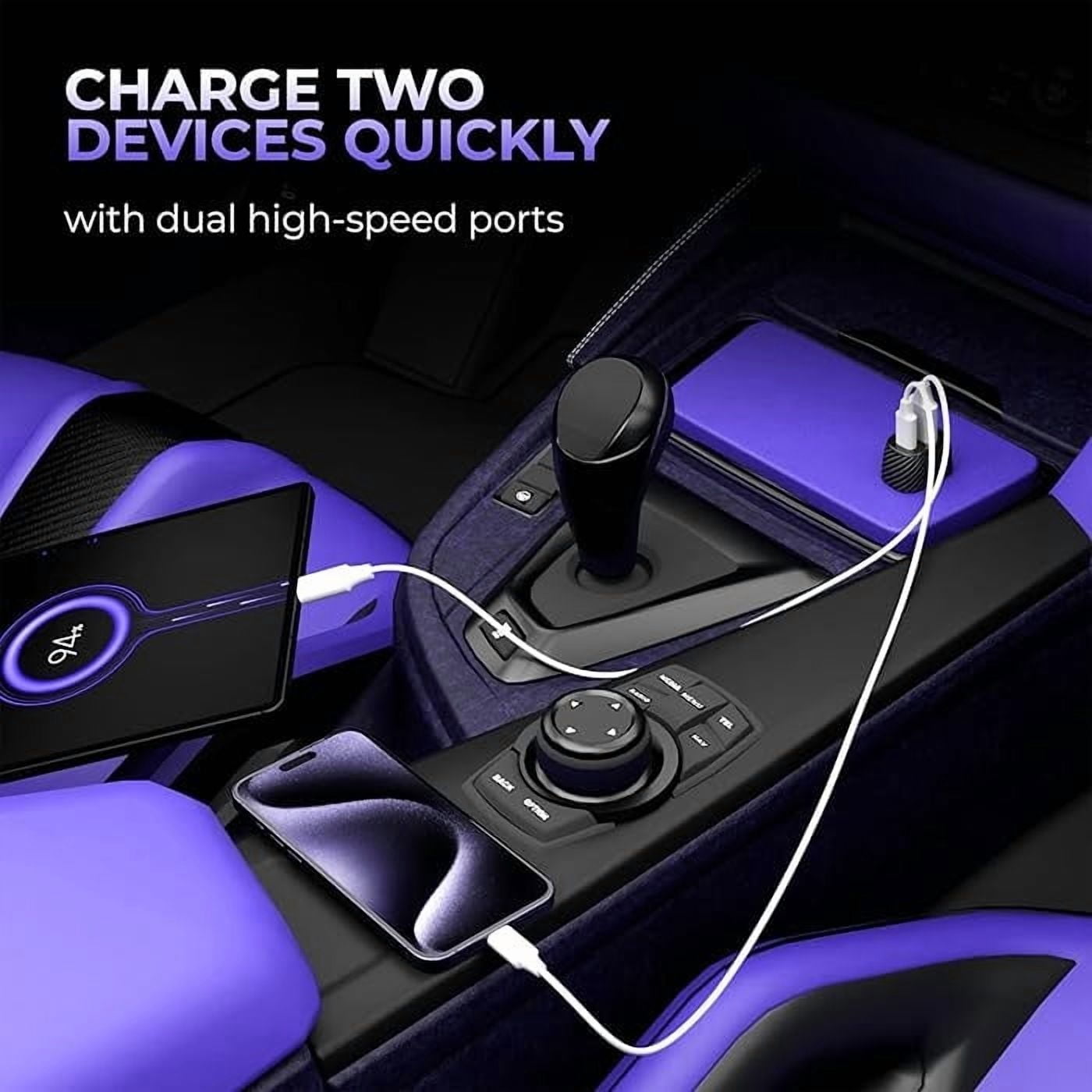 Fast PD Car Charger for Google Pixel Tablet 11" (2023) - 60W 2-Port USB-C 6ft Long Type-C Cable Power Adapter DC Socket Plug-in with Cord