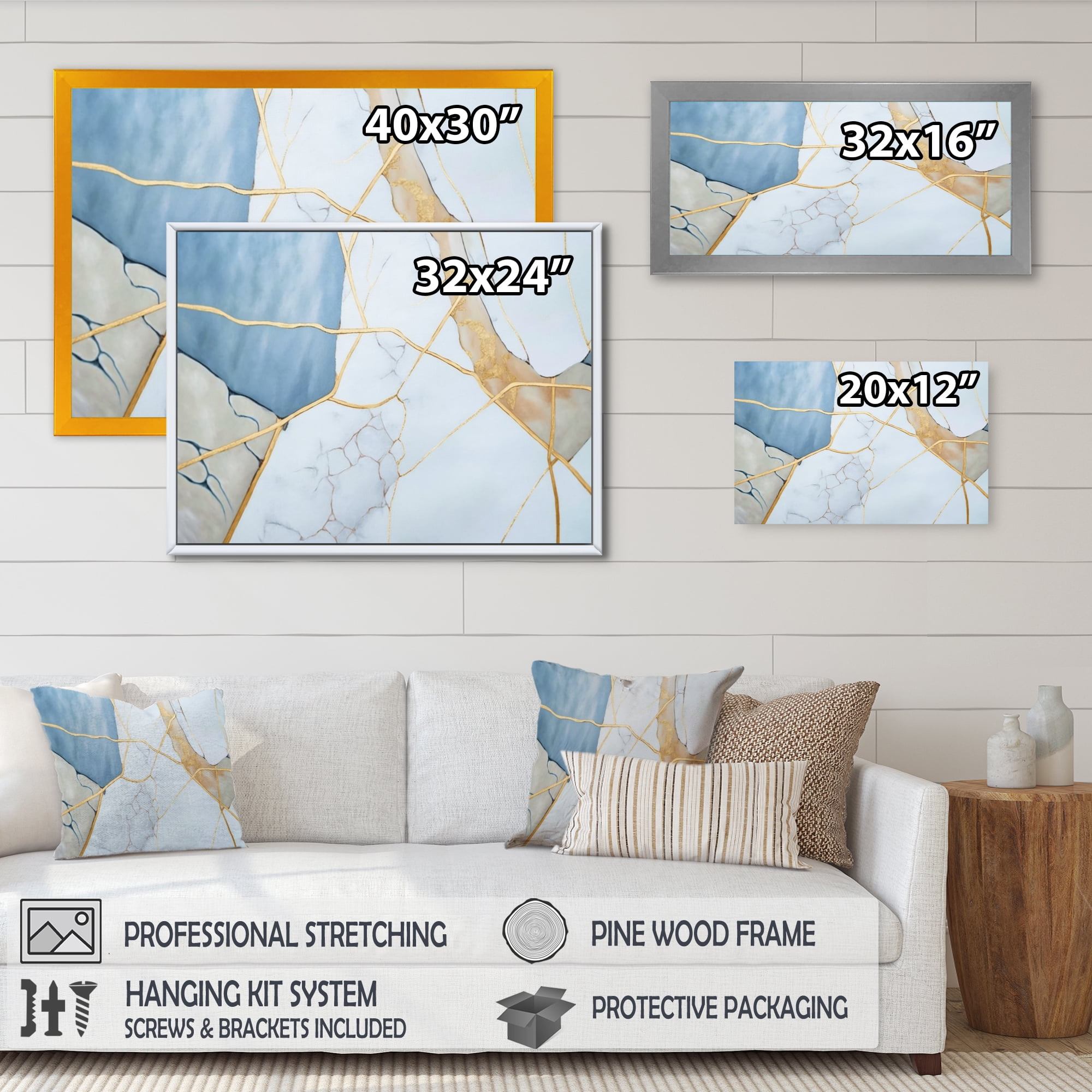 Designart Abstract Geode White I Canvas Wall Art