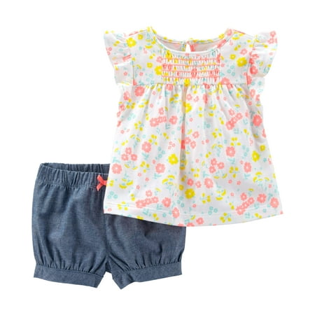 Short sleeve t-shirt and shorts outfit, 2 pc set (toddler girls)
