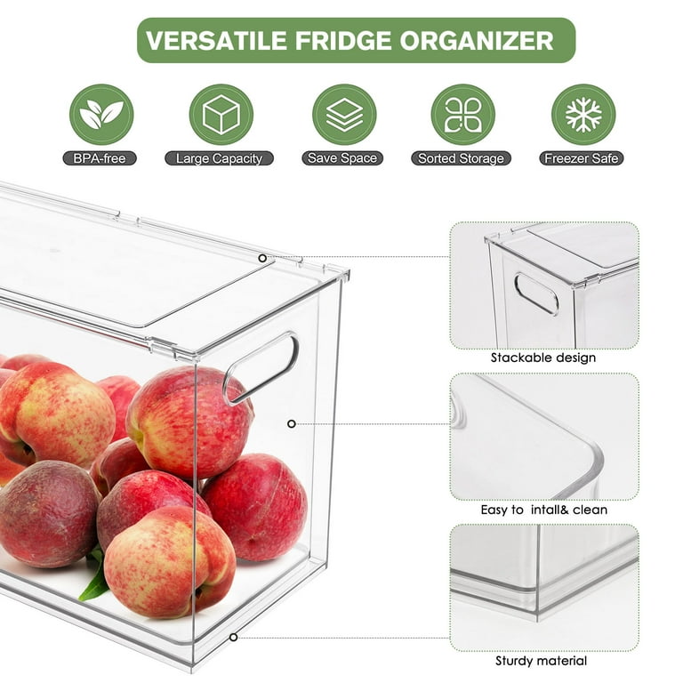YekouMax Pantry Organization and Storage Bins, Refrigerator Organizer,  Plastic Stackable with Drawers, Pull-Out Cabinet Containers for Fridge  Kitchen