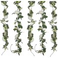 thumbnail image 4 of 2pcs Rose Rattan Garland Set Artificial Fake Rose Rattan Rayon Flower Wedding Arch Decoration White, 4 of 5
