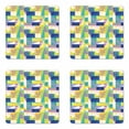 thumbnail image 1 of Tropical Coaster Set of 4, Abstract Motifs Exotic Pinnation Leaves Zigzags Circles Palmate Botanical Print, Square Hardboard Gloss Coasters, Standard Size, Multicolor, by Ambesonne, 1 of 2