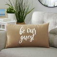 thumbnail image 5 of Sunbrella Indoor Single Embroidered Pillow - "Be Our Guest" Gunmetal Grey, 5 of 5