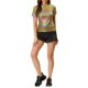 thumbnail image 2 of INSPIRAR CHIC Blusas de fiesta brillantes de manga corta texturizadas metálicas para mujeres M Arcoíris, 2 of 7