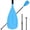 Blue, variant on Paddle - 3-Piece Adjustable Aluminium SUP Paddle with Glass Fiber Blade for Surfing, Floating, Water Sports