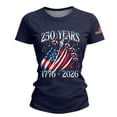 thumbnail image 6 of NMMUED Womens Patriotic 4th of July Shirts Women 250 Years of Freedom American Flag Graphic T-shirt Independence Day Summer Fashion Top Navy S, 6 of 6