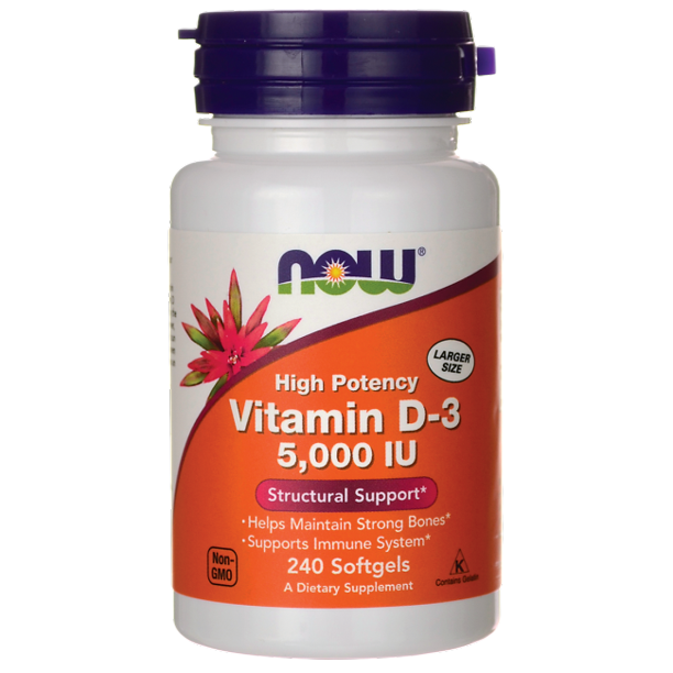 NOW Foods Vitamin D3 5000 IU Softgels, 240 Ct - Walmart.com - Walmart.com