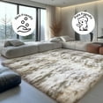thumbnail image 5 of Pentantan 8’ x 10’ Shag Area Rugs, Soft Fluffy Indoor Carpet for Living Room Bedroom Decor, Tie-dyed Camel, 5 of 8