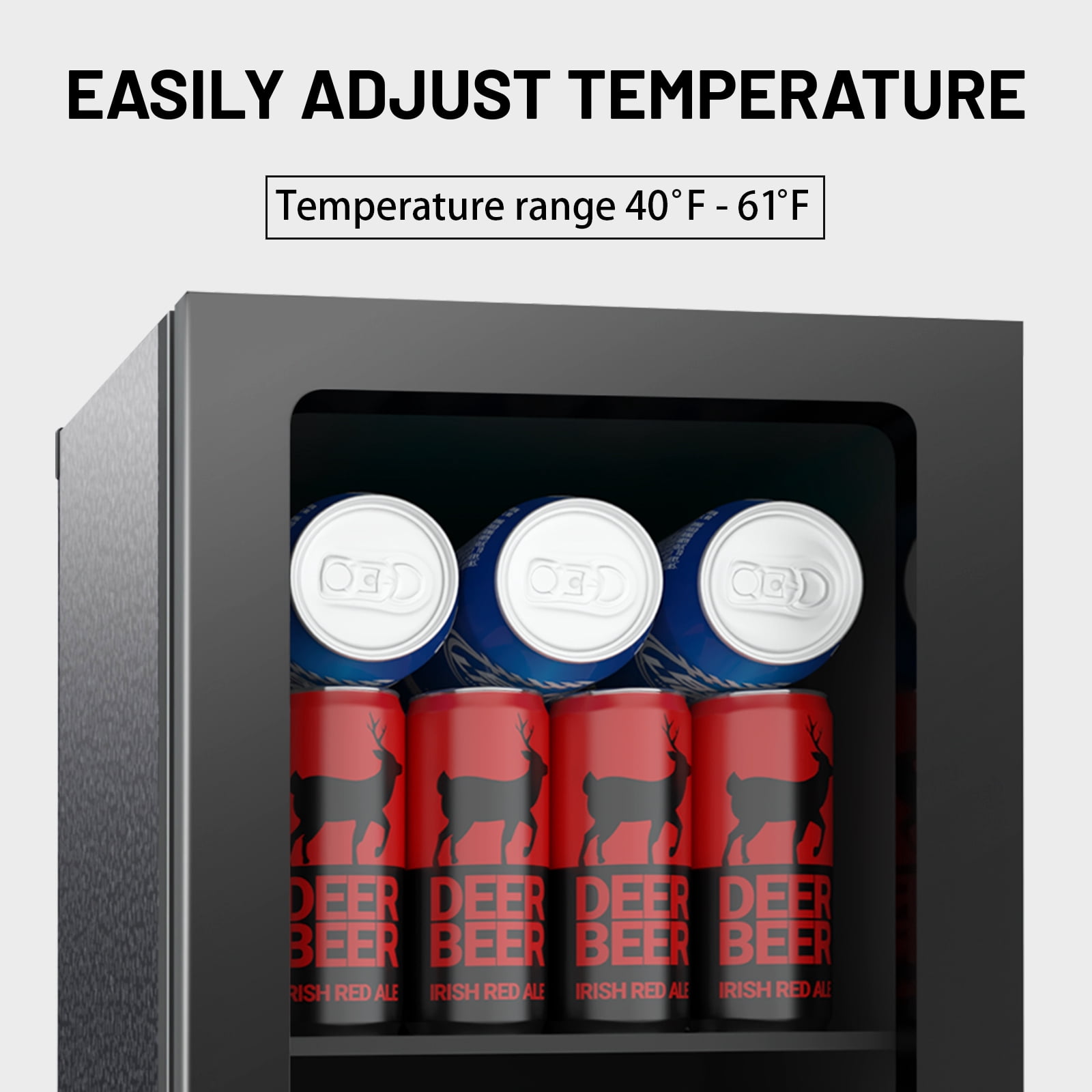 Dimedeal 0.9 Cu.Ft Beverage Refrigerator, 24 Cans Mini Fridge, Compact Drink Cooler for Office, Dorm, Bar