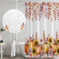 thumbnail image 5 of Orange Pumpkins Sunflowers Shower Curtain, Waterproof Shower Curtains for Bathroom, Fall Eucalyptus Leaves Country Washable Fabric Bathtub Curtain Set Bath Decor with 12 Hooks Stall 36"x72", 5 of 8