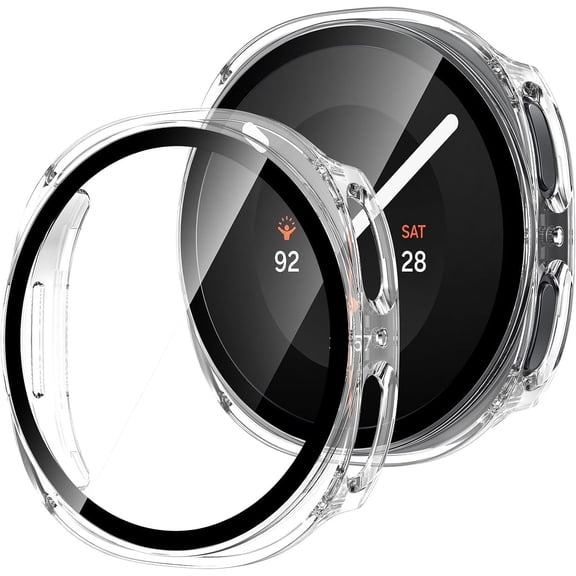 2‑Pack Hard Bumper Case Built‑in Tempered Glass for Galaxy Watch FE / 5 / 4 40mm, Full‑Face Anti‑Scratch Smartwatch Protective Cover