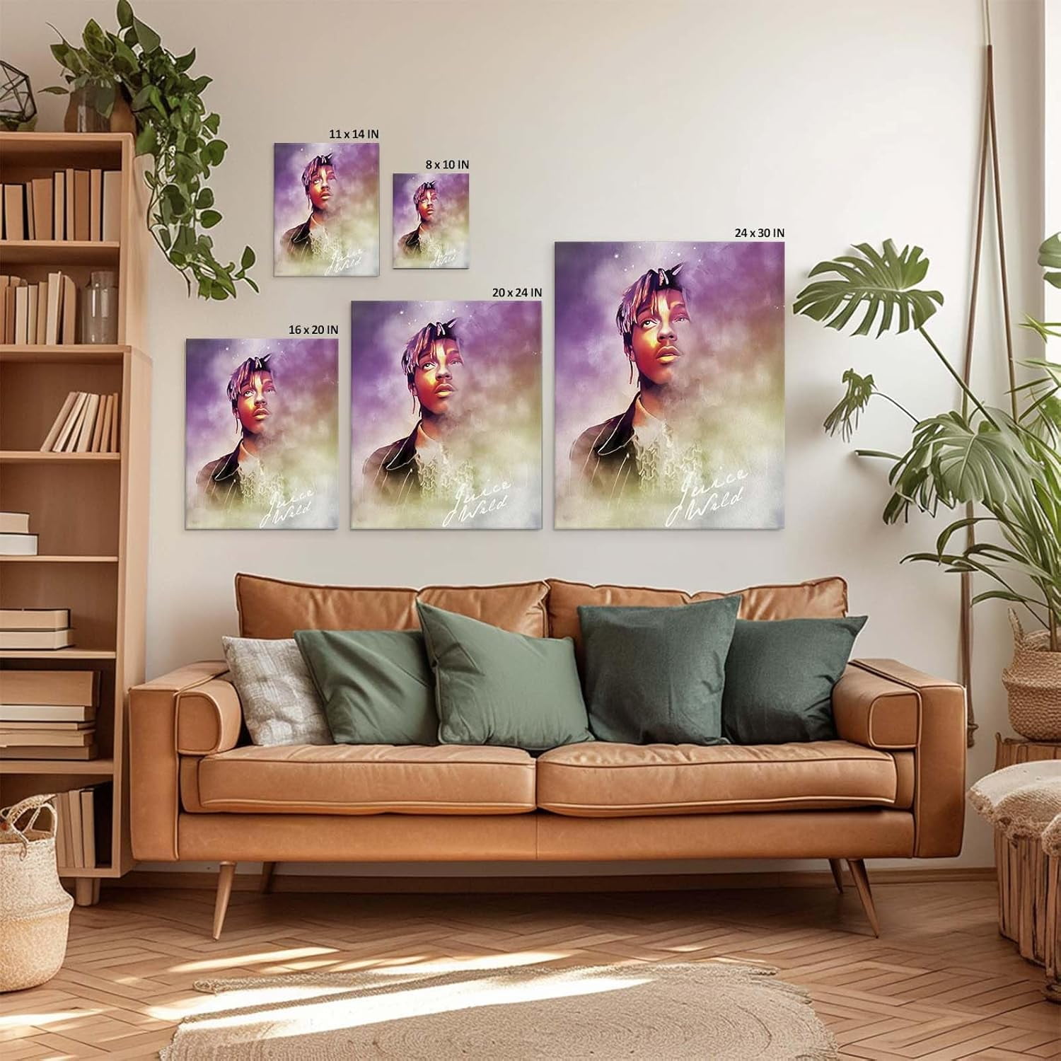 P&L Art Juice Wrld Canvas Wall Art, Rapper Singer Album Cover and Poster Framed Print Art, Aesthetic Canvas Wall Art for Bedroom or Living Room Wall Decor Gift 16x20inch