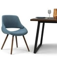 thumbnail image 2 of Pemberly Row Mid-Century Woven Fabric Dining Chair in Denim Blue, 2 of 9
