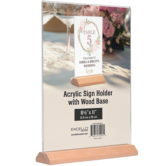 Excello Global Products Generic Holder 8.5" x 11" Vertical Desktop/Countertop Brown Acrylic