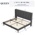 thumbnail image 6 of Allewie Queen Bed Frame, Upholstered Platform Bed with Wingback and Geometric Headboard, Gray, 6 of 7