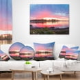 thumbnail image 3 of Designart Beautiful Fall Sunrise Over River - Landscape Printed Throw Pillow - 16x16, 3 of 4