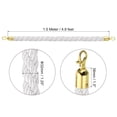 thumbnail image 2 of ABPETE Stanchion Rope, 1.5m/5Ft Barrier Rope Twisted Post Ropes with Snap Hooks for Posts Stands Queue Divider Crowd Control of Hotel, White Golden, 2 of 7