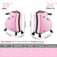 thumbnail image 6 of Kids Ride on Luggage | Toddler Luggage Seat Ride on | Kids Travel Suitcase with Safety Belt, Wheels for Toddler Airplane Travel (20inches), 6 of 10