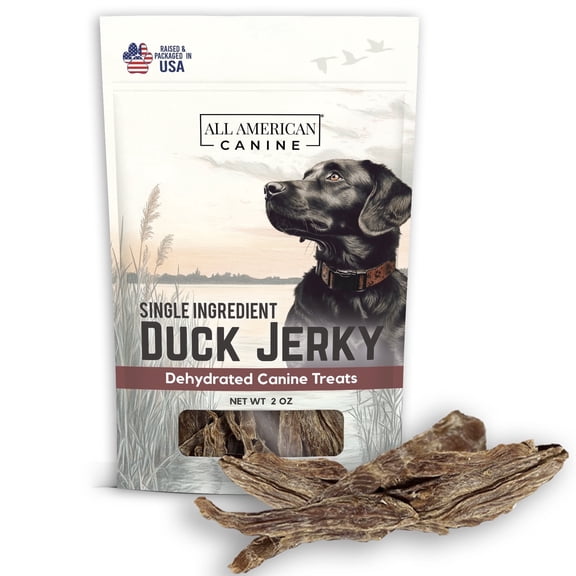 All American Canine Duck Jerky for Dogs, 2 oz Bag