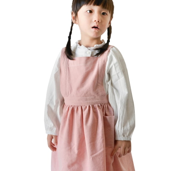 One opening Kids Japanese Cotton Linen Advertising Apron Kitchen Baking Uniform With Pocket