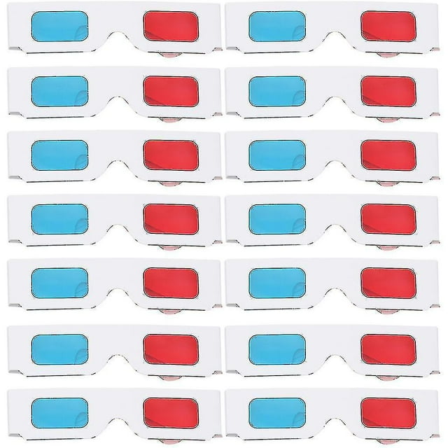 100pcs 3D Glasses Universal Kids Adults Red and Blue 3D Game Glasses Movie Glasses Anaglyph Cardboard Glasses for Home