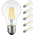 thumbnail image 2 of A19 Vintage Edison LED Filament Bulb E26 Base, 5W (40W Equivalent), Warm White 2700K, 450 Lumens, Non-Dimmable, 3 Year Warranty, UL-Listed, Pack of 6, 2 of 3