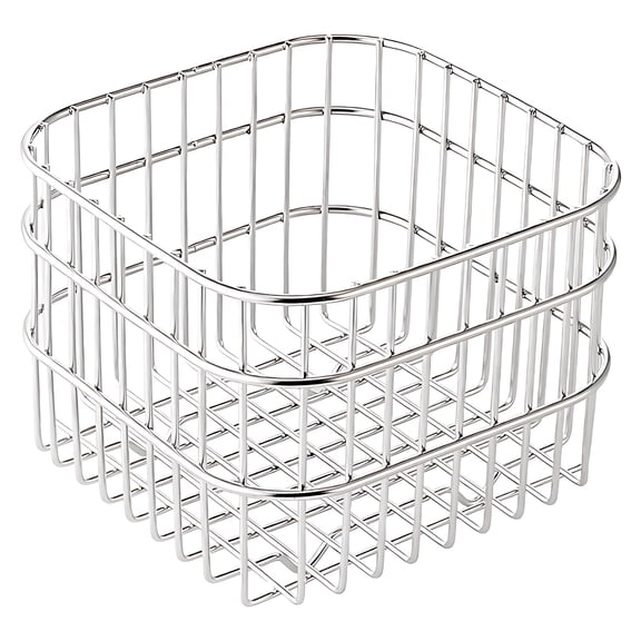 304 Stainless Steel Wire Mesh Colander, Square Fruit Basket for Countertop Storage, 5.1-Inch Ventilated Drain Basket for Vegetable Organizer
