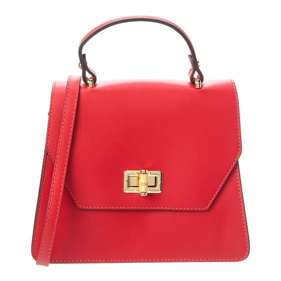 Persaman New York Sadie16 Leather Satchel, Red