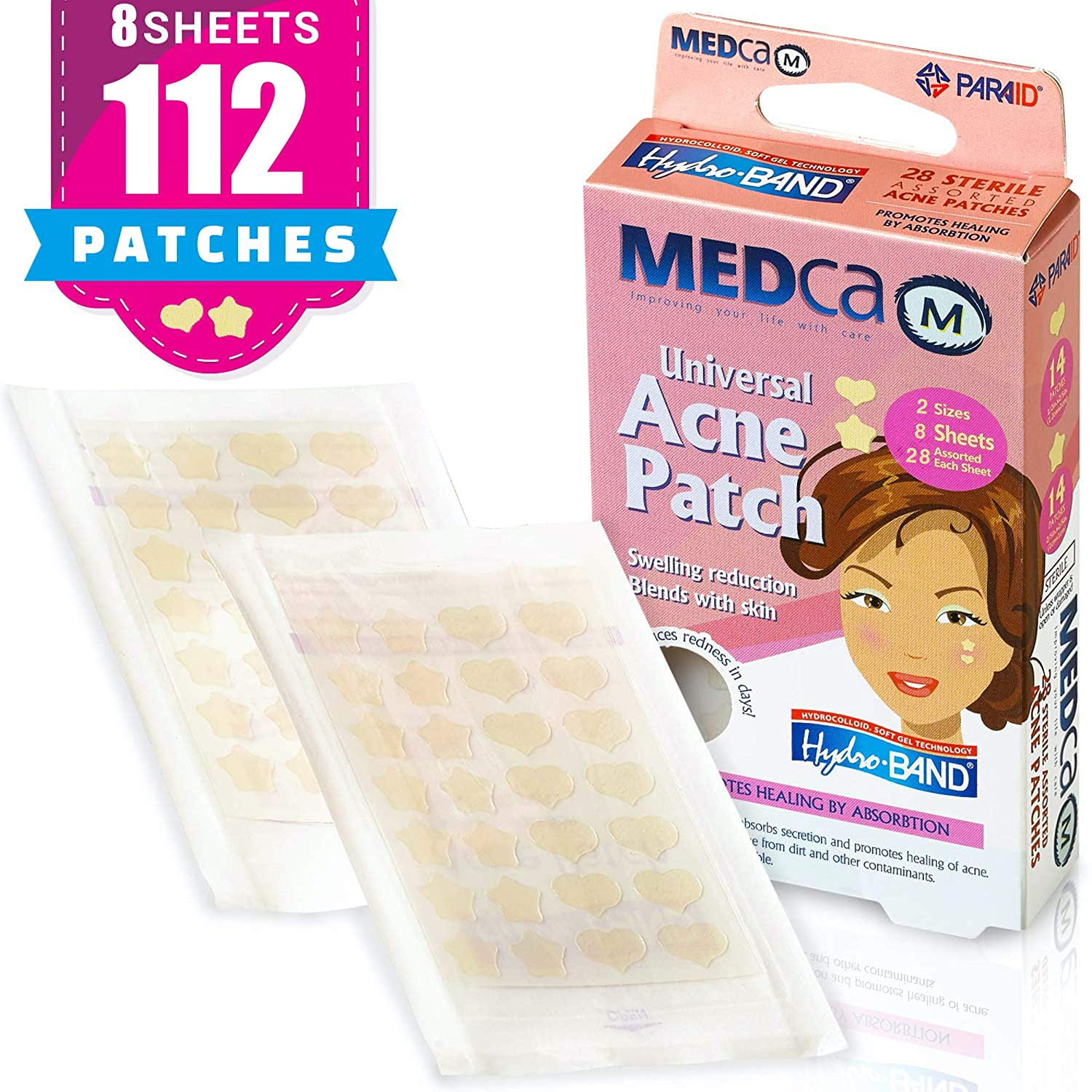 Acne Patch Pack of 112, Pimple Spot Treatment Hydrocolloid Bandages