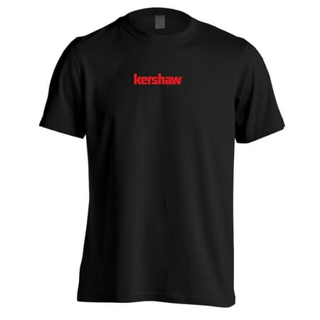 Kershaw Logo Large Short Sleeve Tee Shirt; Basic Black Crew Neck T-Shirt Made with 100% Cotton; Red Kershaw Logo Centered on Front; Tag-Free Neck Label; Pre-Shrunk; Unisex;