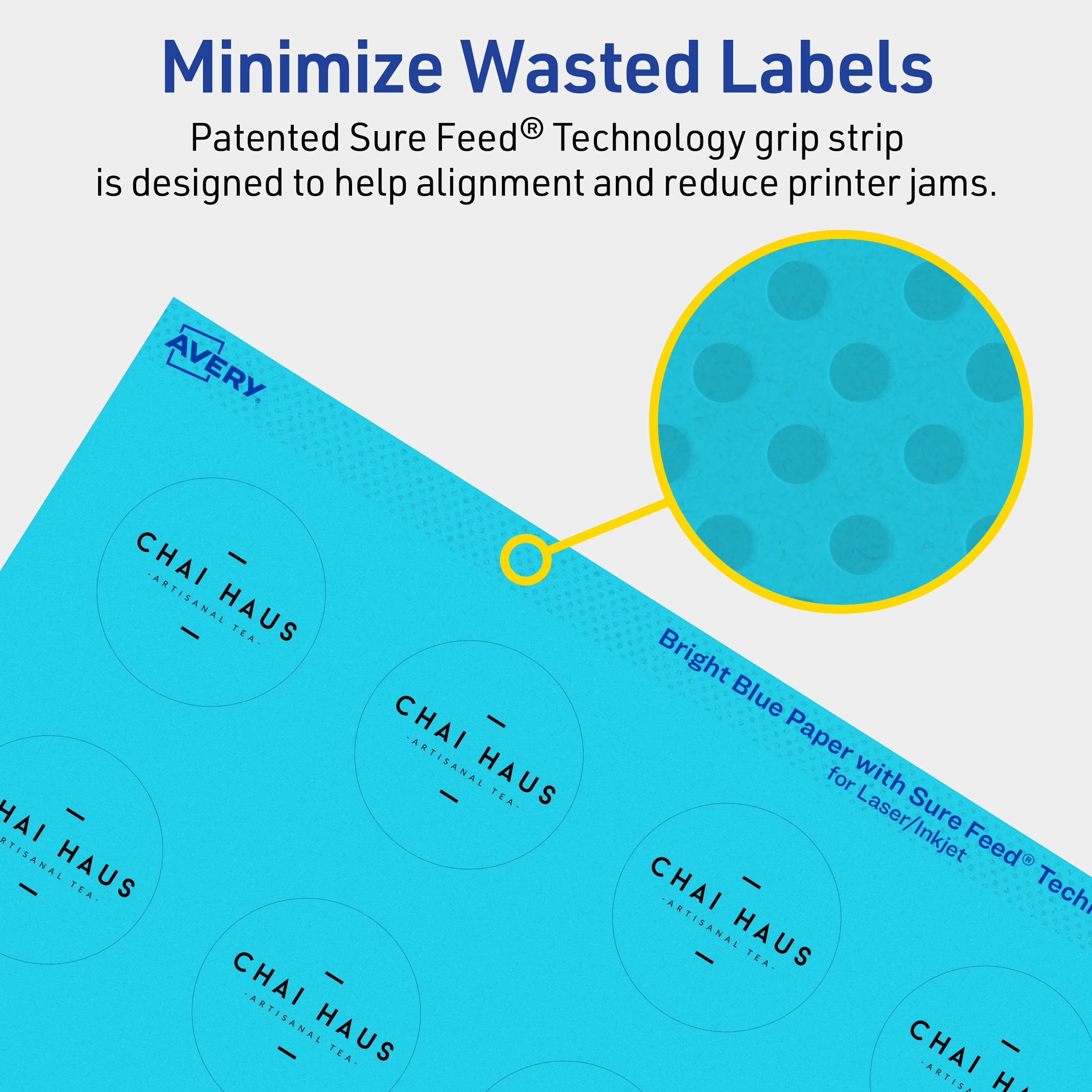 Avery Printable Round Labels, Bright Blue, 1.5" Diameter, 800ct
